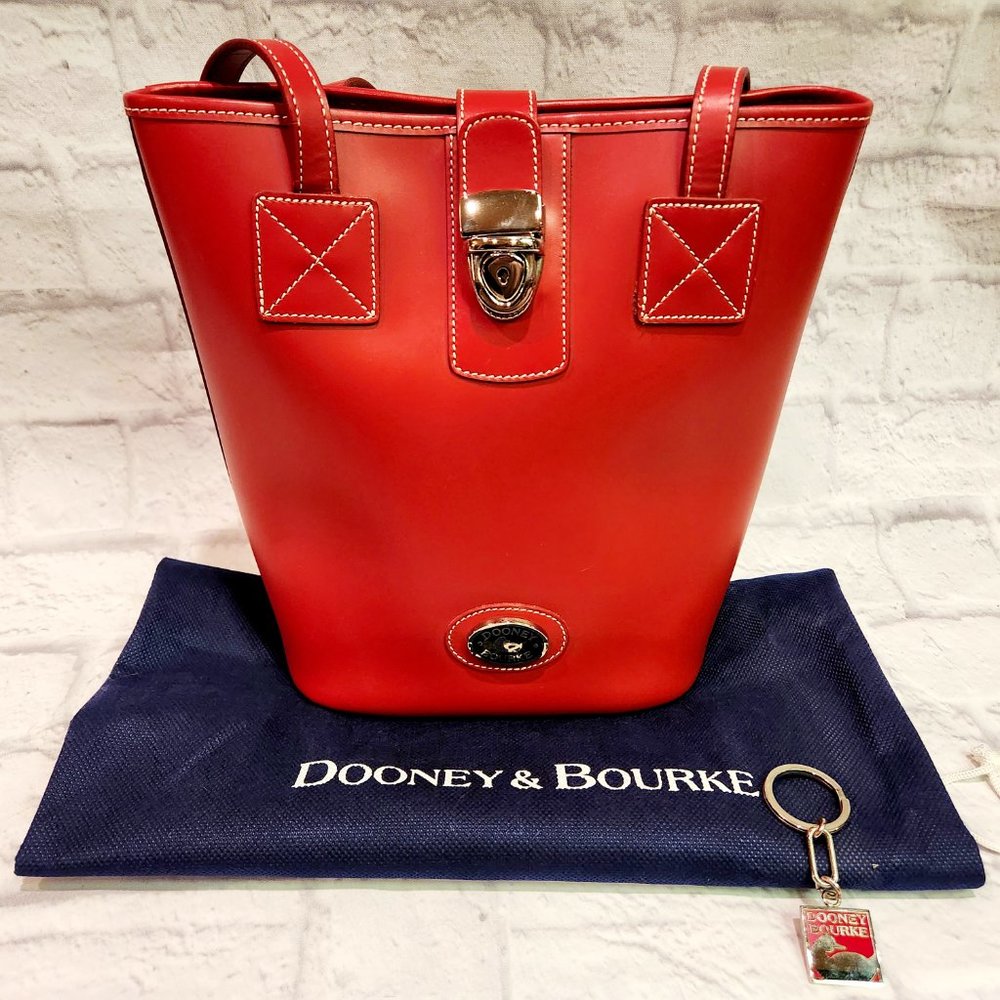 DOONEY & BOURKE Leather Red Bucket Shoulder Bag